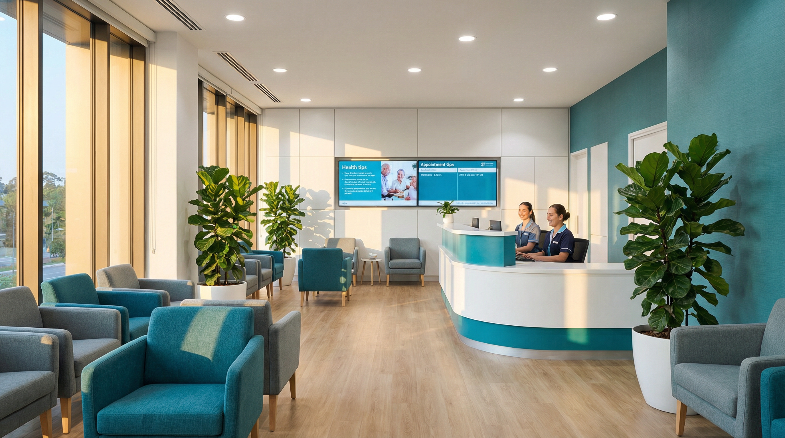 Recepção da clínica Laudo Express em Goiânia